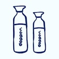 2 perfect sizes This minimalistic glass bottle comes in 450 and 400 ml.