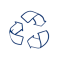85 % upcycled Gemaakt van 70% plantaardig afval en 15% gerecycled plasticafval.
